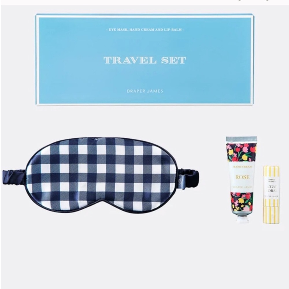 🆕DRAPER JAMES Travel Set Eye Mask Lip Balm Lotion